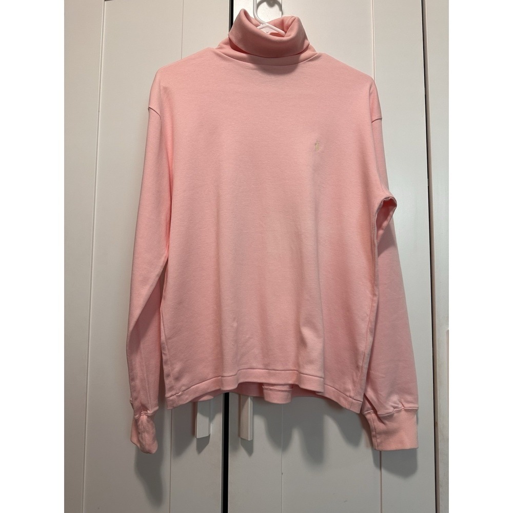 Ralph Lauren Sport Peach Pink Turtleneck 100% Cotton Size M